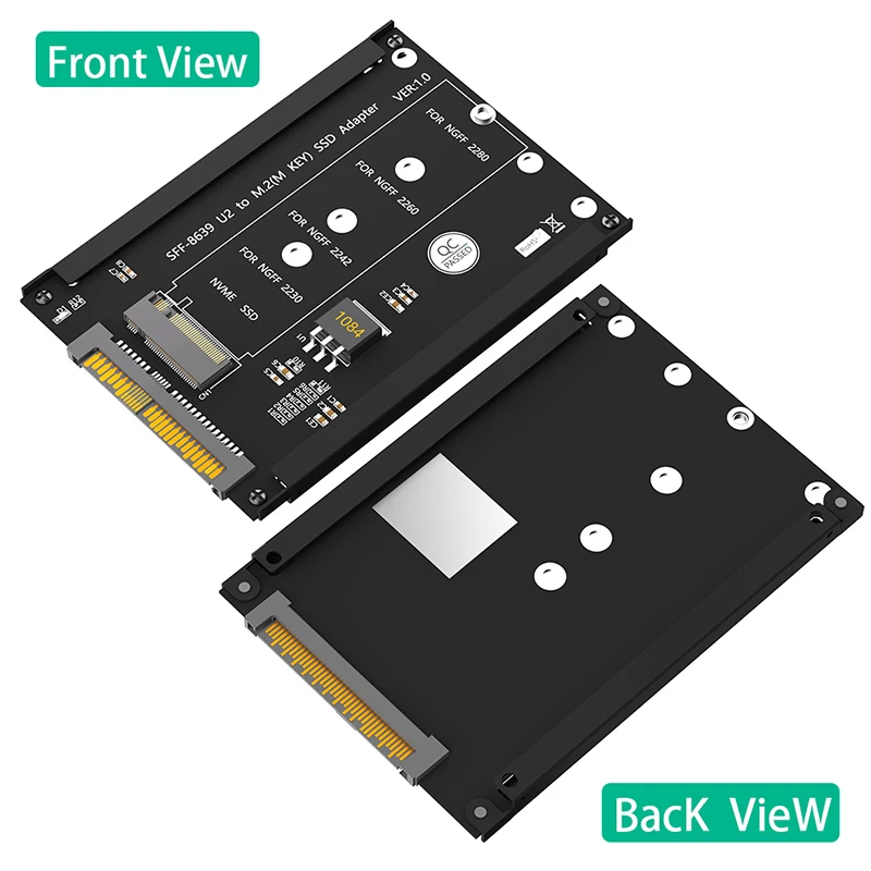 M.2 NVME M Key to SFF-8639 U.2 Adapter Card Riser with Frame Bracket M2 to U2 Converter Supports 2230 2242 2260 2280 M2 NVME SSD