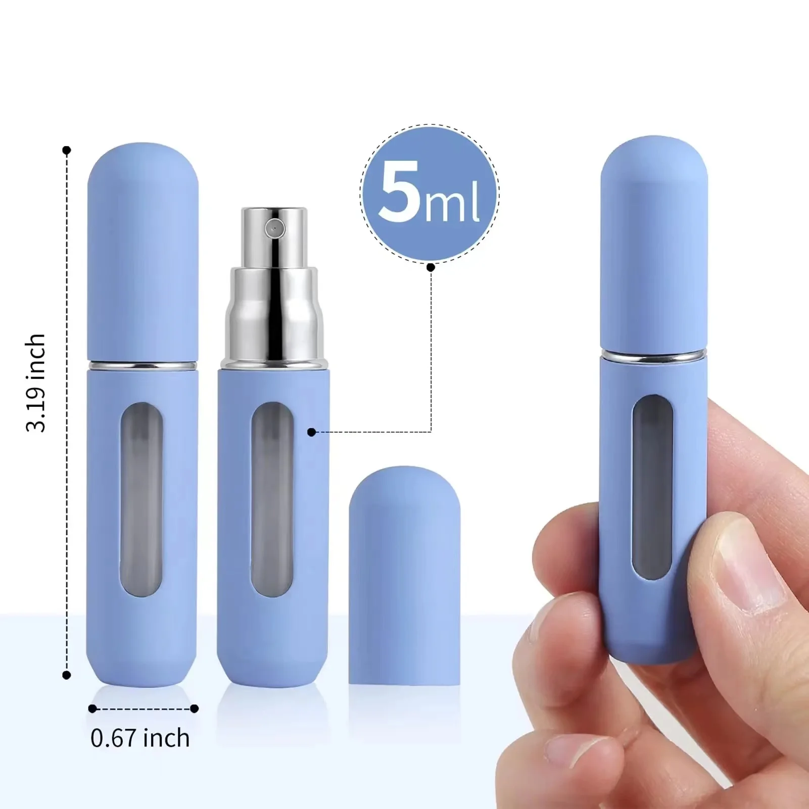 1/5Pcs Candy Color Bottom Filling Perfume Bottle 5ml 8ml Portable Travel Liquid Sub-Bottling Refillable Jar Empty Spray Cosmetic