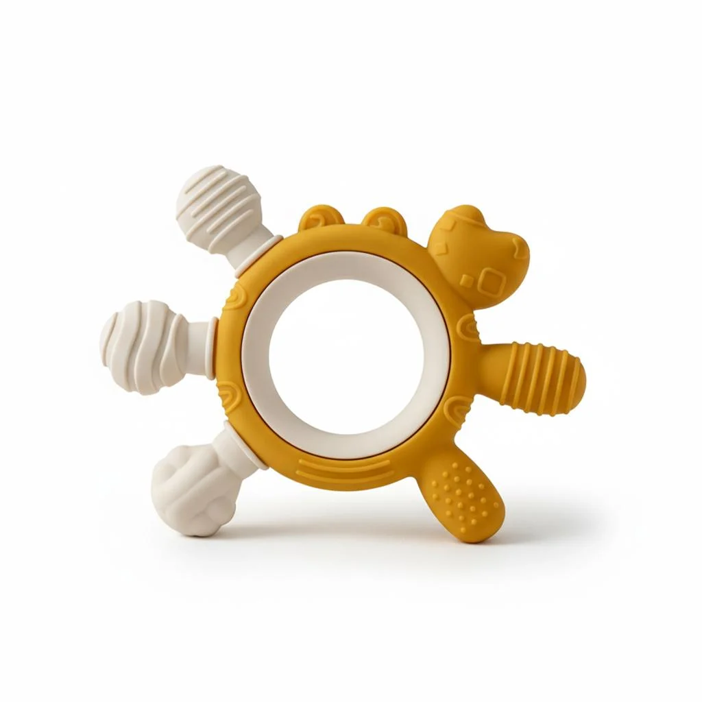 

1 шт. силиконовый прорезыватель-кольцо в форме краба, легко держать, для младенцев, пищевой силикон, 0+ месяцев