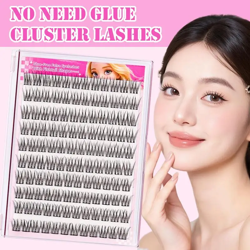 Korean-Style Lash Clusters Manga Lash Clusters Kit Clusters Super & Eyelashes False Natural-Looking Self-Stick Soft Y7F7