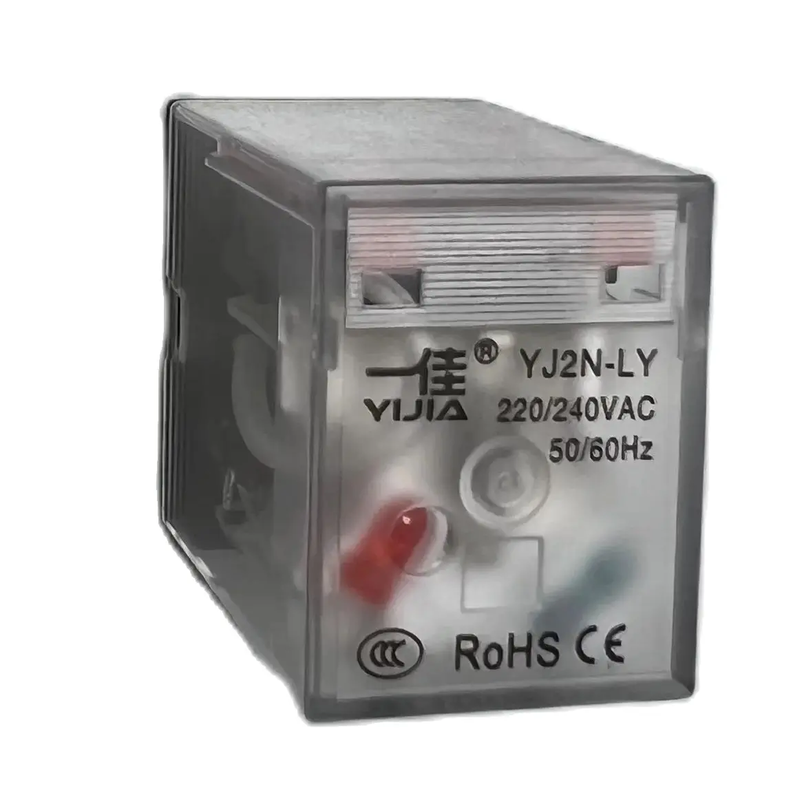 Zusen YJ2N-LY High Power AC 220V DC 12V 24V 10A Coil Small Intermediate Relay 2 Groups of  8 Pins with Lights