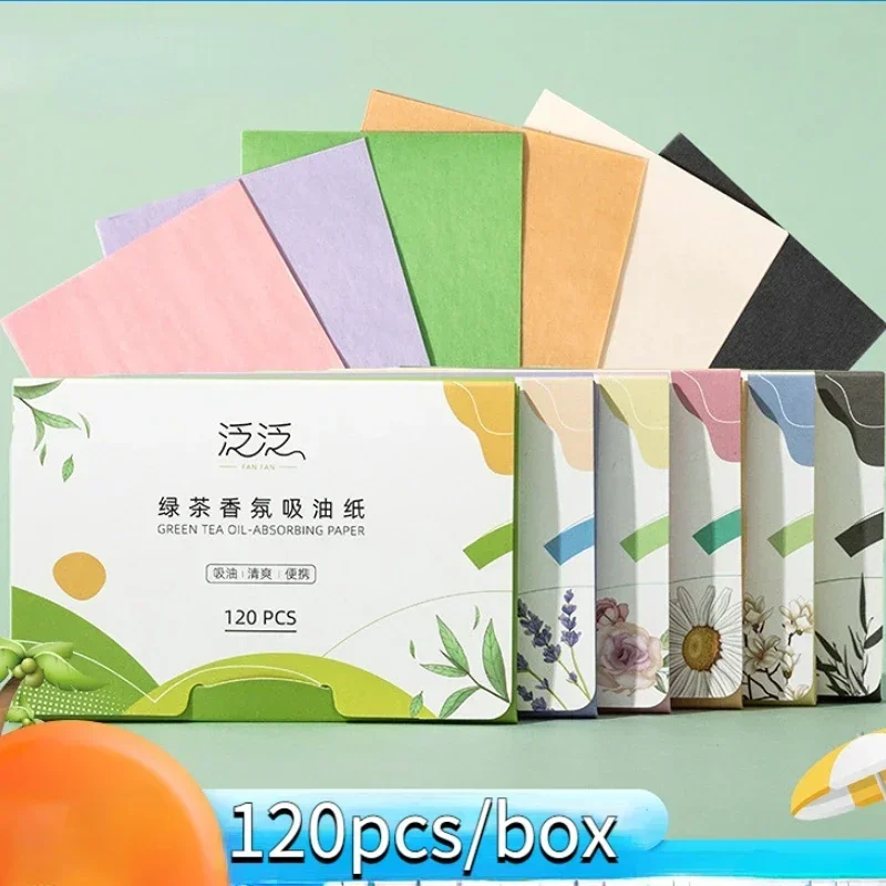 120pcs/set Facial Oil Control Paper Portable Withdrawable Oil Paper Tablets Oil Facial Fragrance Absorbing Shine Facial Controls