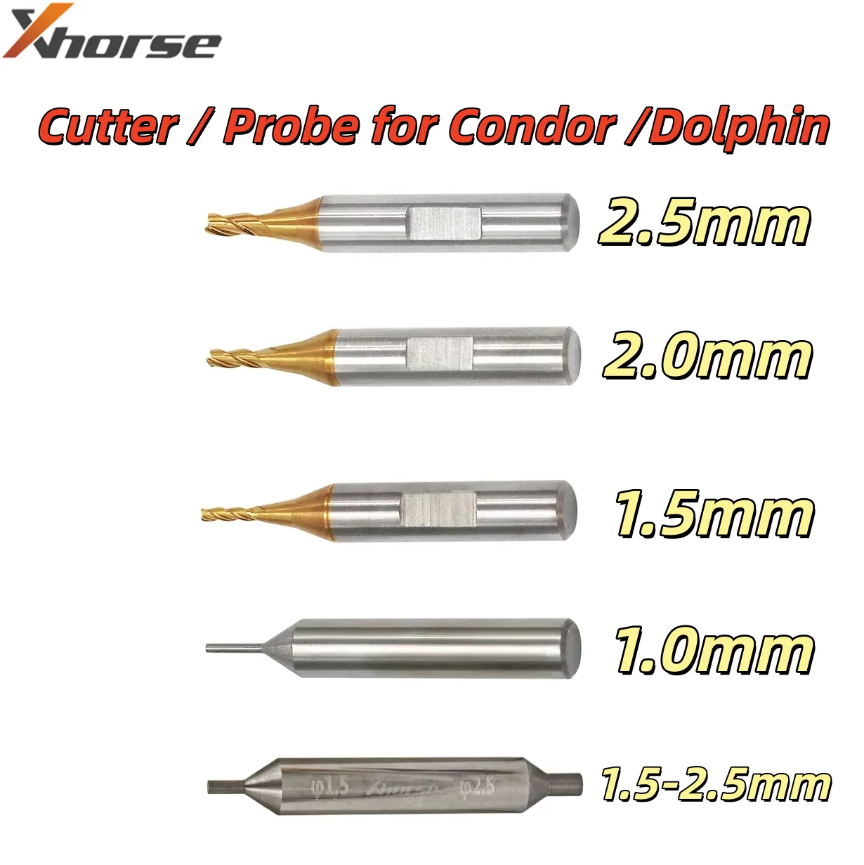 Xhorse CONDOR MINI Plus Automatic Key Cutting Machines End Milling Cutter Carbide Drill Bit XP005 XP007 XC002 1.0/1.5/2.0/2.5mm