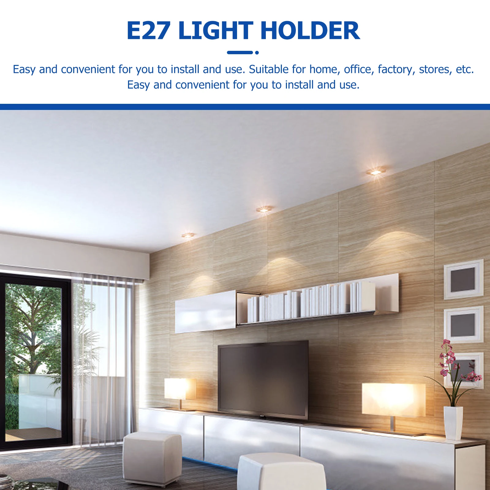 

10pcs E27 Lamp Holder Plastic Metal .5 Inch Diameter 1.6 Inch Height Ac 250V 6A White Socket For Bulbs Lighting Fixture