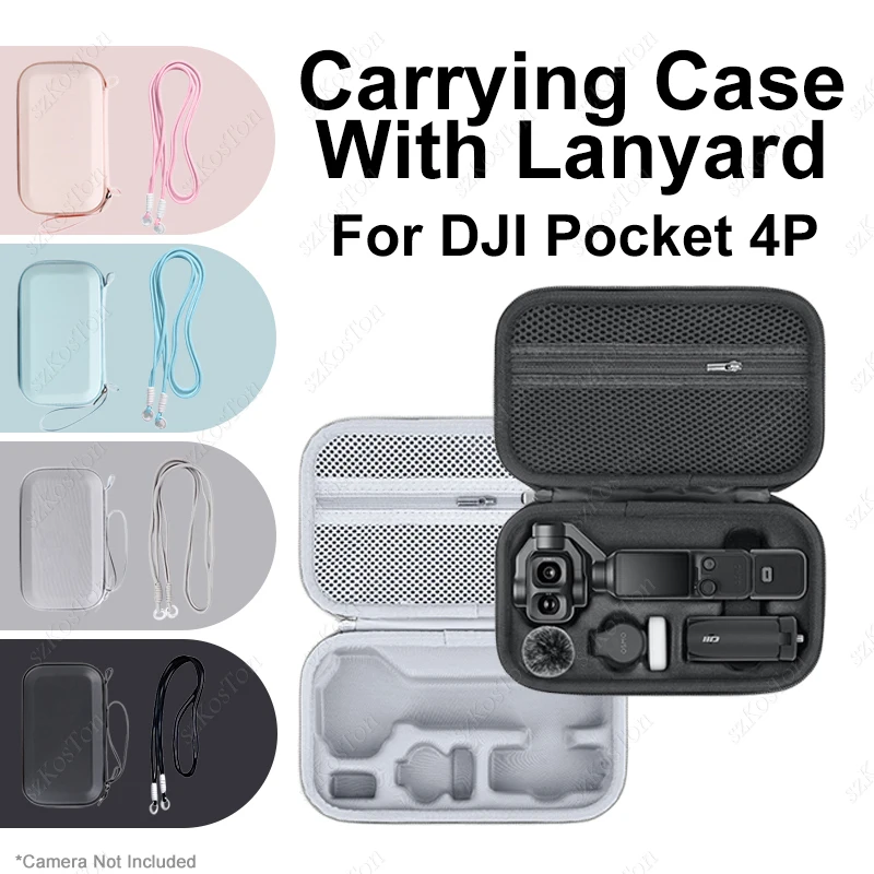 Für DJI Osmo Pocket 4P Tragetasche, tragbare PU-Schutz-Reisetasche mit Riemen, Creator Combo Zubehör