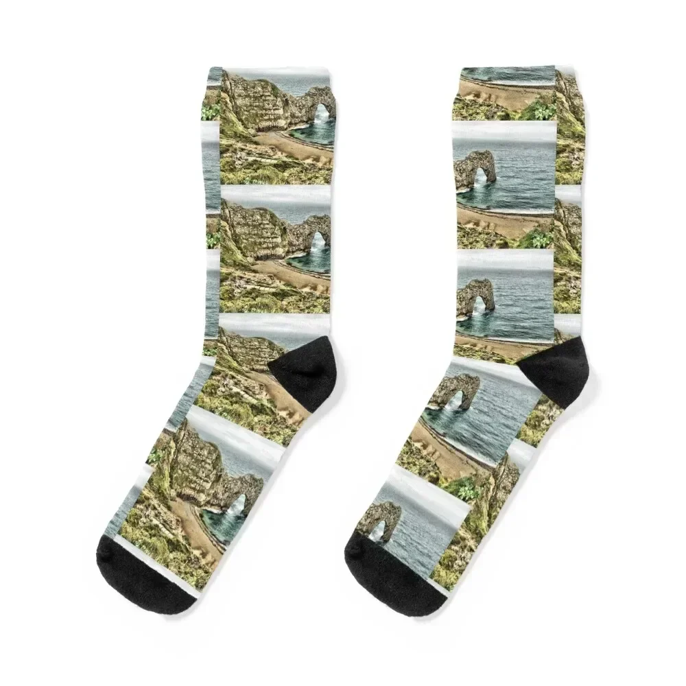 Durdle Door Dorset, England Socks happy Non-slip Women's Socks Men's