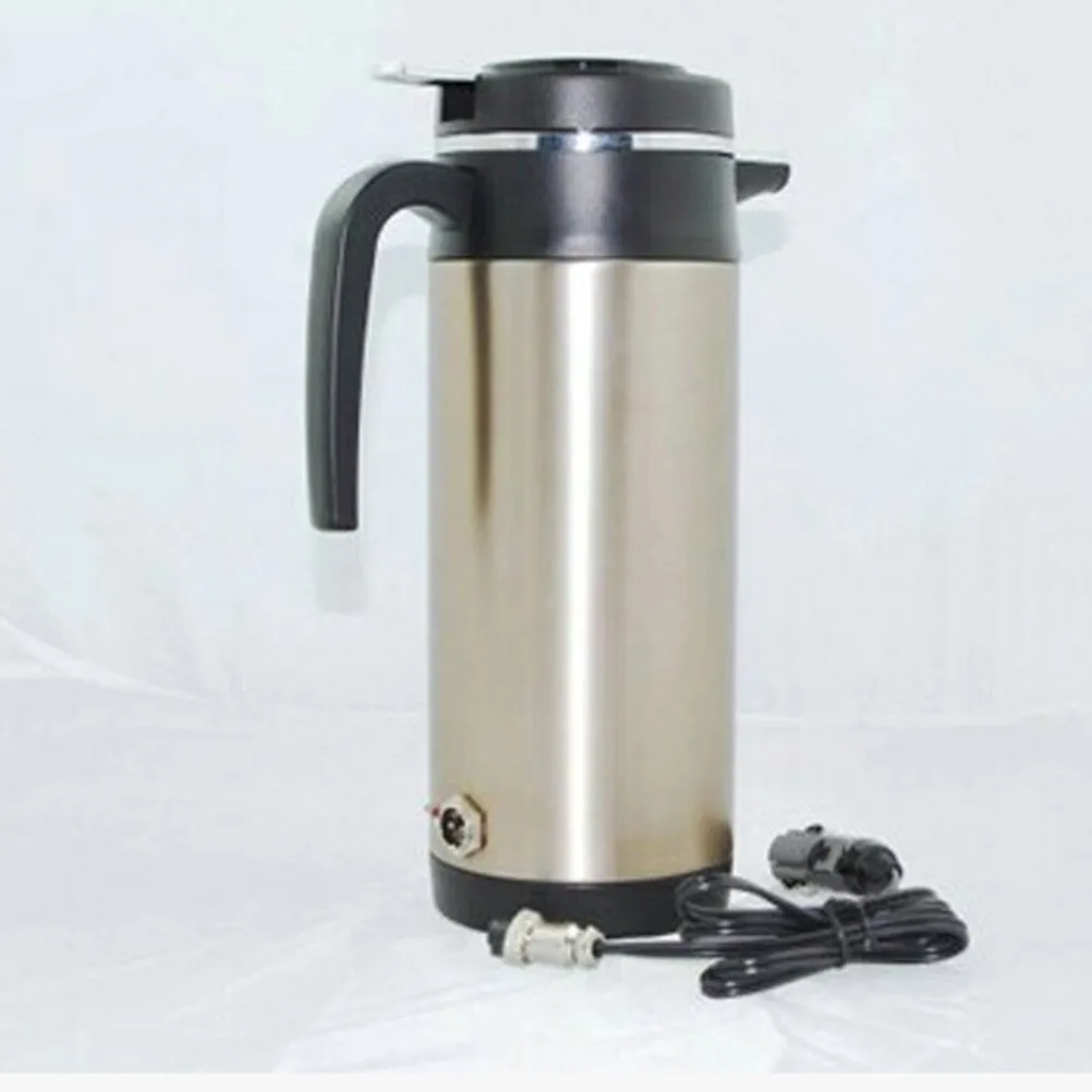 Car Kettle Electric Tea Kettle 12V 1200ml Stainless Steel Interior Quick Heat Water Heater Lid Lock