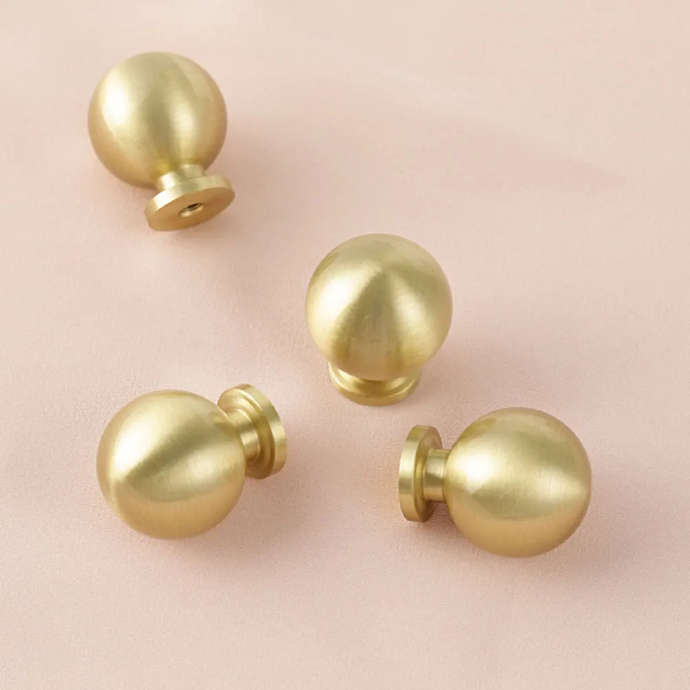 

2pcs Brass Round Knobs Solid Copper Drawer Pulls Gold H les for Cabinets Dressers Cupboards Modern Anti Rust Wear Resistant Easy