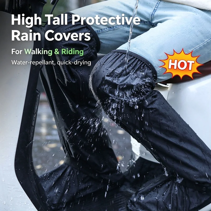 Reflective High Ankle Rain Shoe Covers Reusable Waterproof Anti-Slip Shoe Protector for Bike Motorcycle Commuting