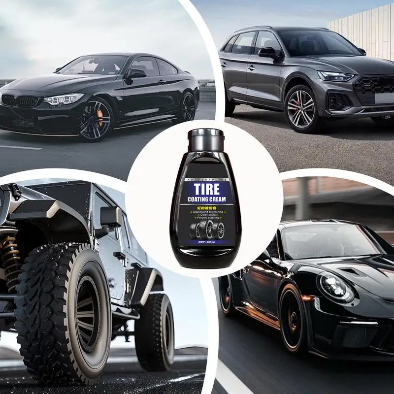 Tire Coating Wheel Dressing Cleaner UV Resistant Wheel Dressing Cleaner Lasting Gloss Coating Protectant 300ml For Cars