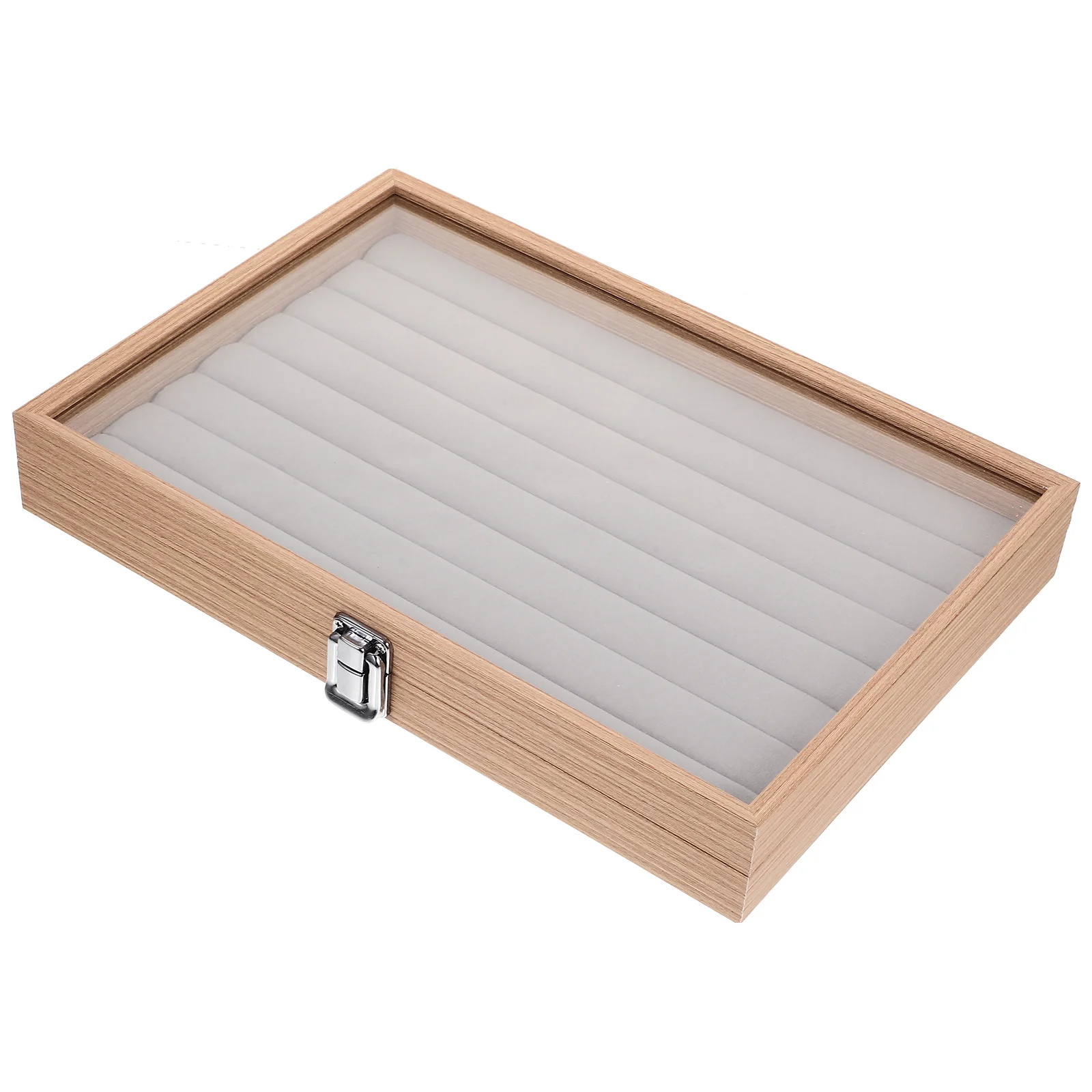 

Jewelry Box Wooden with Clear Lid for Ring Earring Necklace Bracelet Storage Display Case Organizer Home Decorative Jewelry Tray