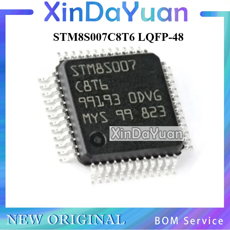 5 pcs STM8S007C8T6 LQFP-48 24MHz/64KB  Flash / 8-bit Microcontroller -MCU