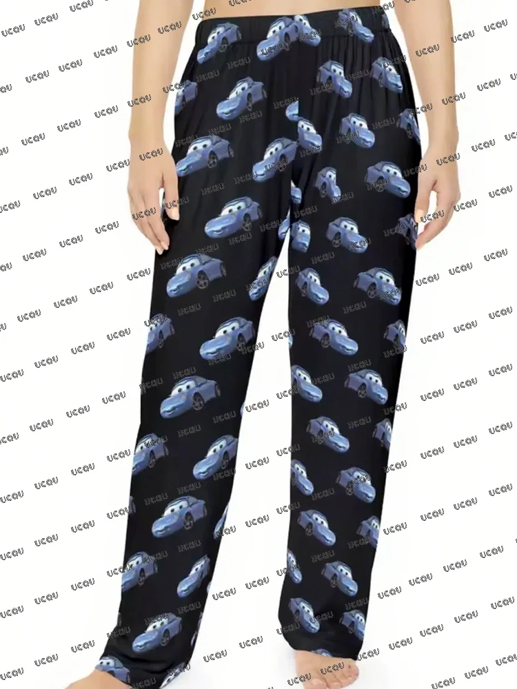 تيشيرتات قطنية من The Car Lighthing McQueen&Sally مع بنطلون بيجاما كبيرة الحجم تناسب النساء والرجال والأزواج ملابس هدايا عيد الميلاد