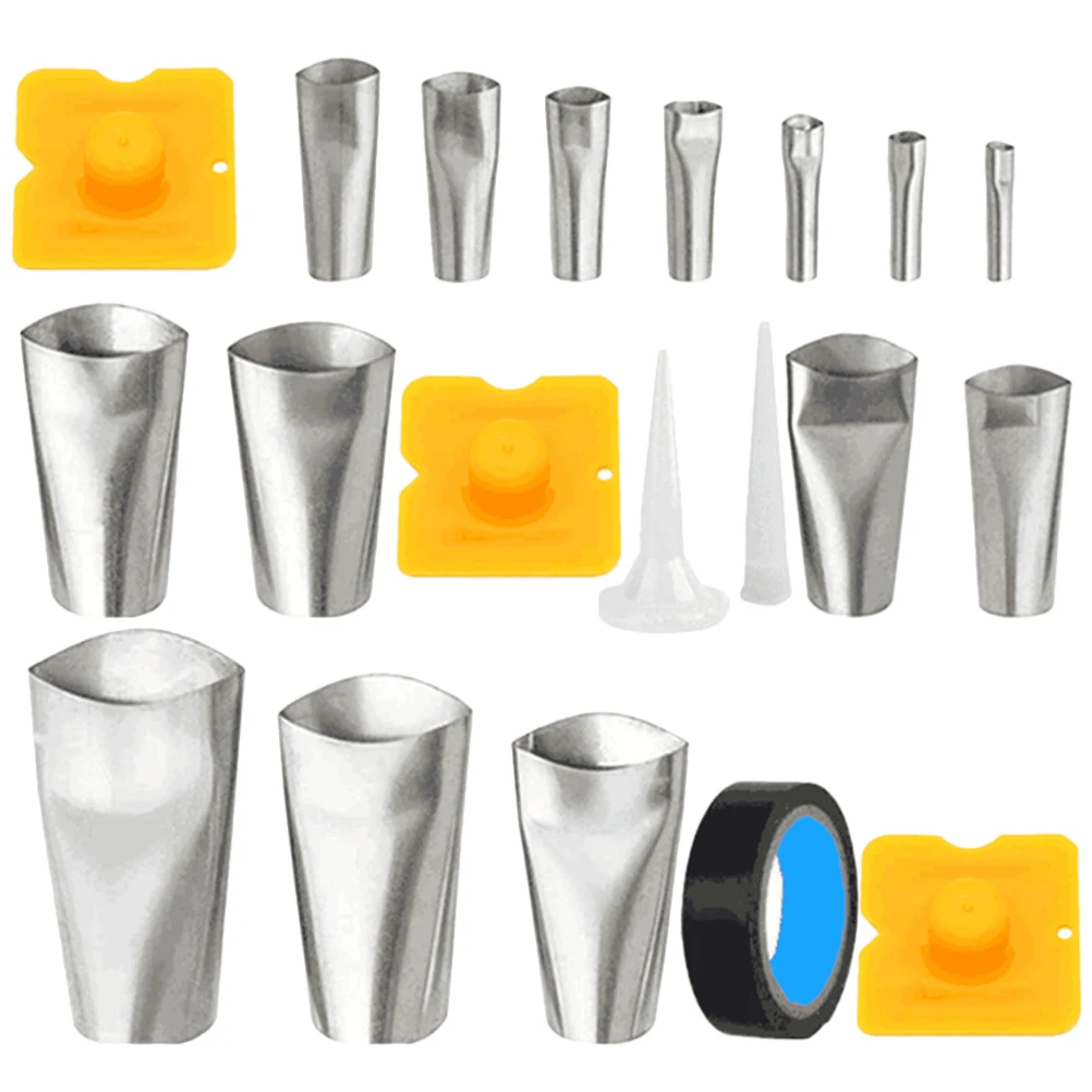 

20 Pcs 14 Stainless Steel Nozzles Caulking Gun Kits Hard Soft Tips Sealer Tools Finishing Mouths Glass