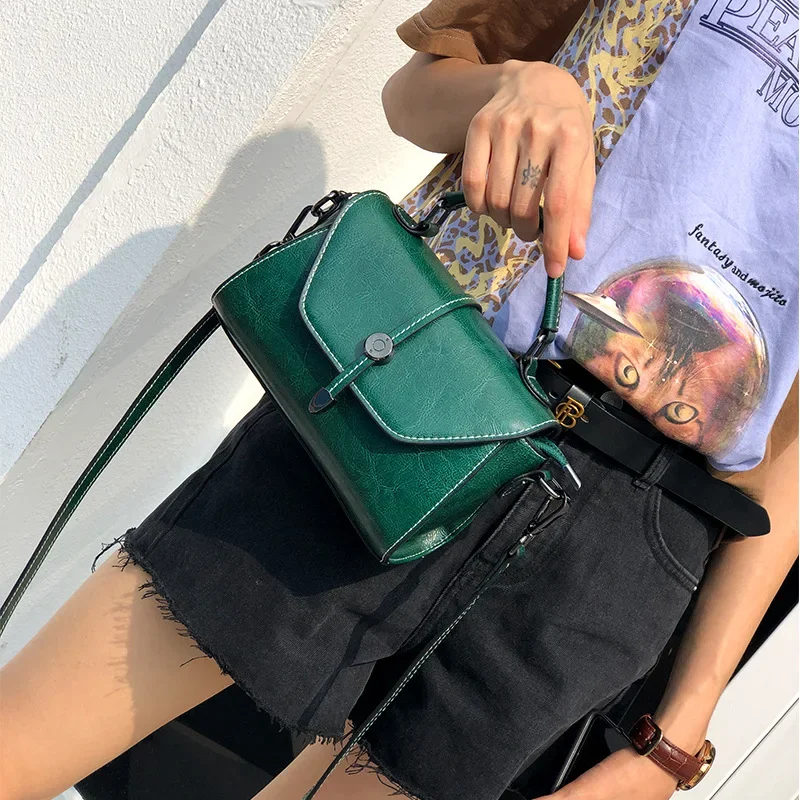 Damesmode Handtas Kleine Lederen Telefoontas Schoudertas Dames Koeienhuid Lederen Portemonnee Messenger Crossbody Tas Veelzijdig