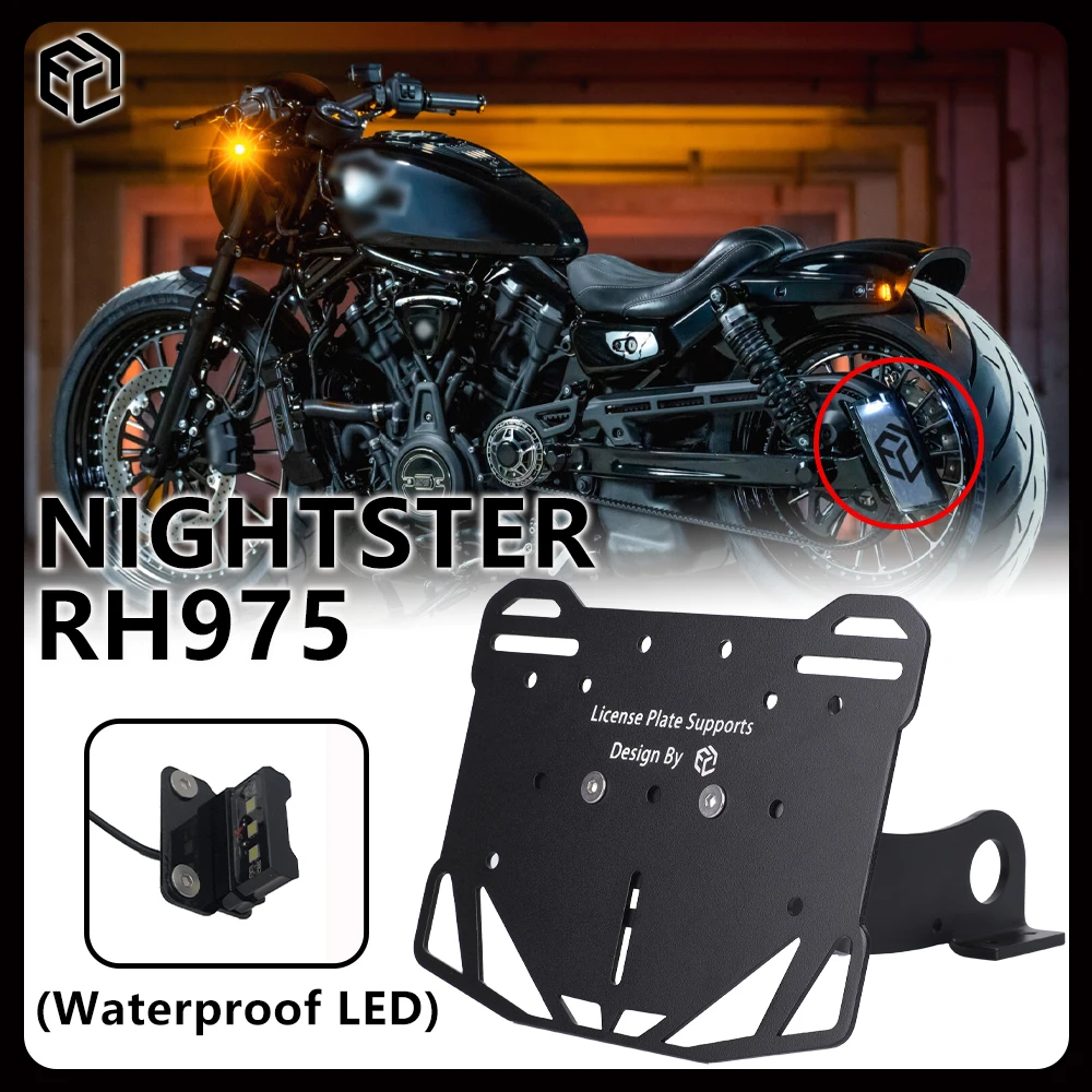 For Harley Nightster 975 / RH975 / RH975S / LED Rear Side-mounted License Plate Holder Kit Tail Tidy Perfect for Bobber