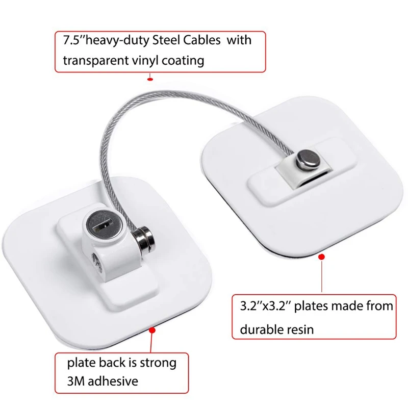 Fridge Lock,Refrigerator Locks,Freezer Lock With Key For Child Safety,Locks To Lock Fridge And Cabinets-1Pack