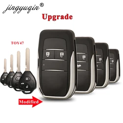 jingyuqin 2/3/4BT Replacement Modified Flip Remote Key Shell Cover For Toyota Corolla Camry Auris TOY47 Upgrade Folding Key Case