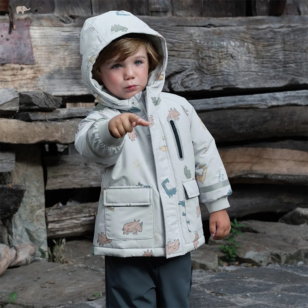 

Бархатное пальто Dave Bella для мальчиков, осенне-зимняя утепленная куртка для маленьких детей, ветрозащитная верхняя одежда с капюшоном, детская одежда DB4254867