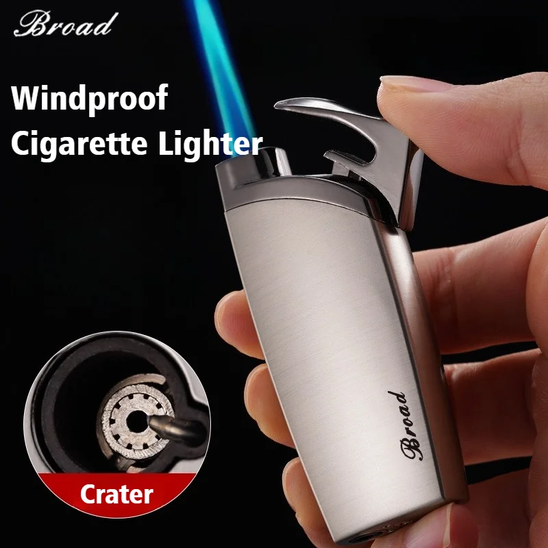 

Newest Open Flame Lighter for Smokes Windproof Inflatable Cigar Igniter Metal Blue Fire Cigarette Lighters & Smoking Accessories