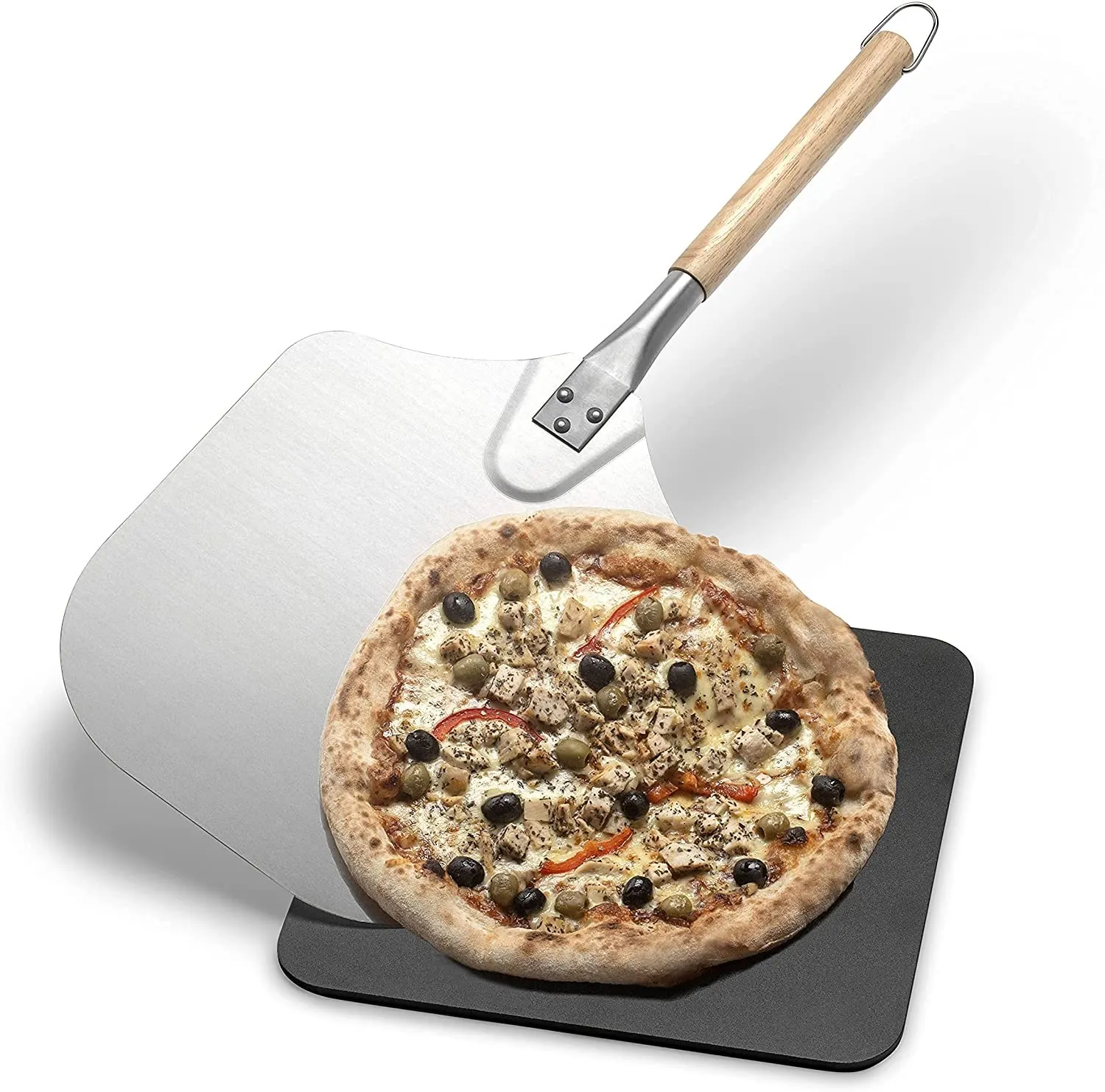

Professional Metal Pizza Steel with Aluminum Shovel Pizza Peel for Home Kitchen Gas Oven Baking Tool Eco-Friendly Oven Safe