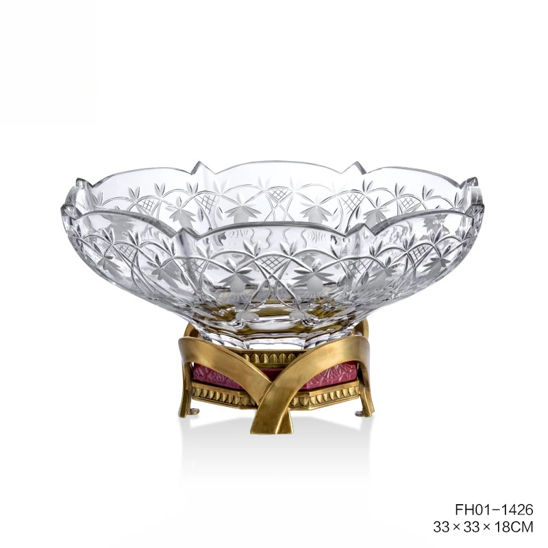 

Luxury, European style, crystal glass fruit plate, high-end, fruit plate, handicrafts, ornaments
