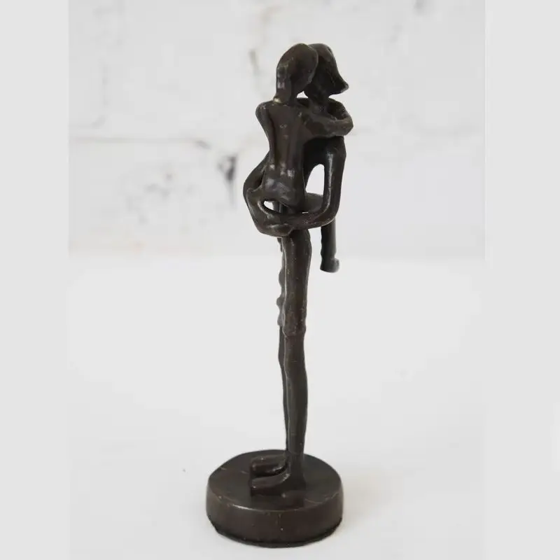 

Abstract Bronze Mother and Child Sculpture – Handmade Antique Metal Statue, Family Décor & Anniversary Gift