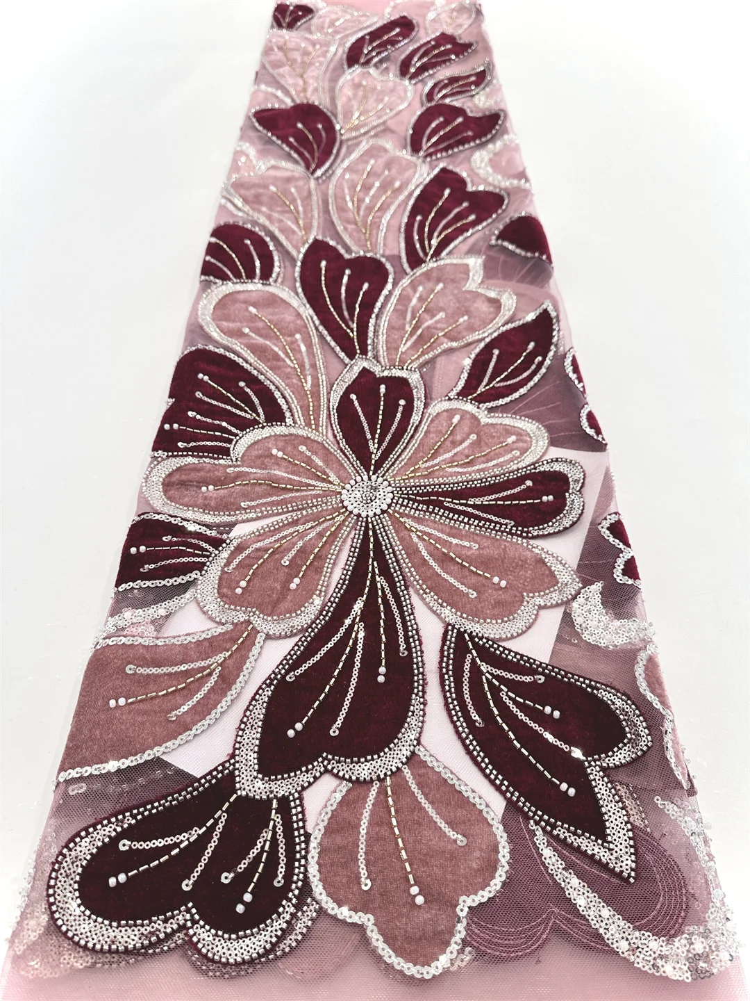 2025, hochwertige afrikanische grüne bestickte Spitzenstoffe, Perlen, französischer Mesh-Netzstoff, Pailletten, Tüllspitze für Hochzeitskleid