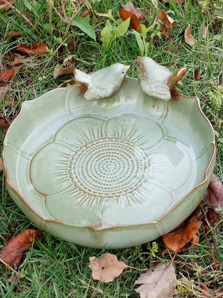 

Керамическая чаша для птиц, многофункциональная кормушка-поилка для птиц, контейнер для воды для колибри, для выращивания растений