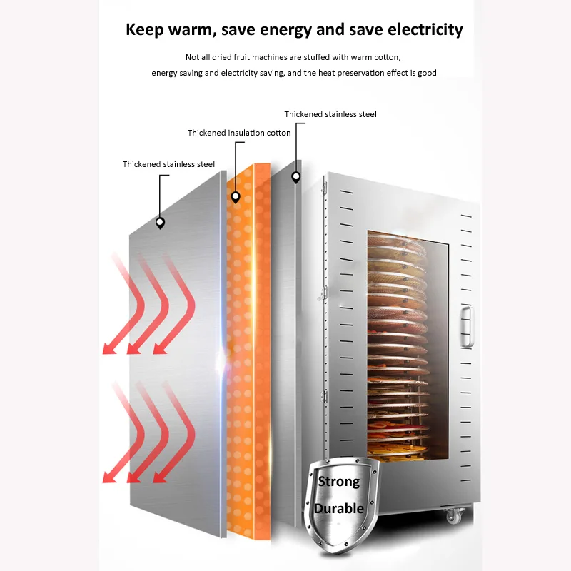 16-warstwy żywności odwadniacz żywność komercyjna suszarka do XZ16 ze stali nierdzewnej owoce warzywa suszarka 220V 1800W 1pc