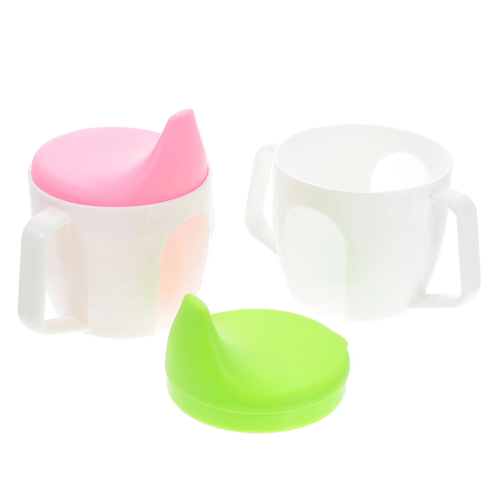 

2 Pcs Sippy Cup Lovely Water Drinking for Children Measuring Cups Plastic Container Baby