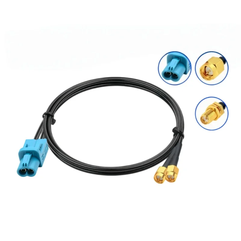 Sen version Mini-Fakra Dual-Cavity Female to SMA Male/Female RF Coaxial Connector RG174 Cable