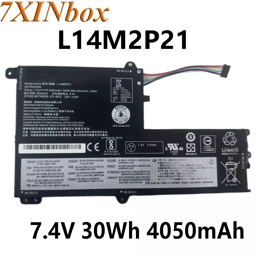 7XINbox L14M2P21 L14L2P21 7.4V 30Wh 4050mAh Laptop Battery For Lenovo IdeaPad 330S-15ARR 330S-15IKB 15AST Yoga 500-15ISK