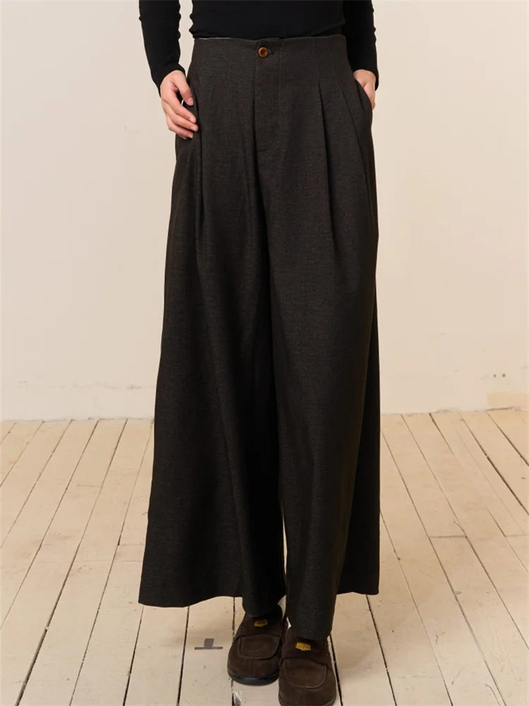 

Faionable Wide Leg Suit Pants for Women in Bury Bla CHILL ZOEY Casual Straight Cut Trousers Commute Sle l Waist