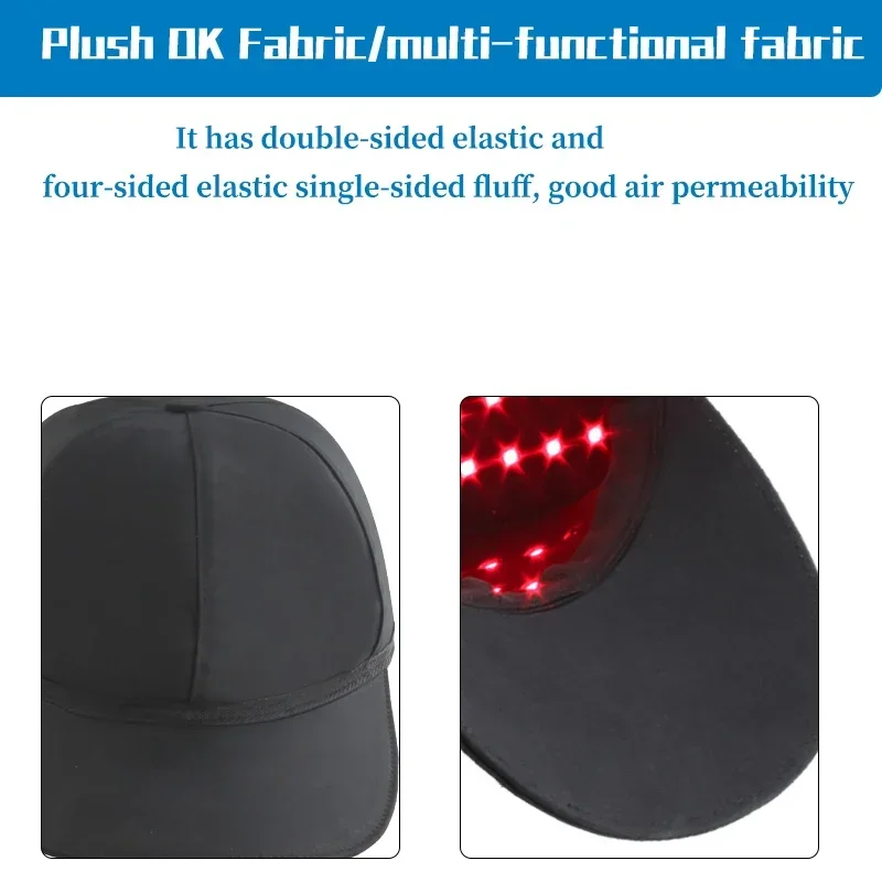 OEM ODM Private logo Adjustable Zipper Red Light Therapy hat 110PCS LED Infrared light therapy cap for head