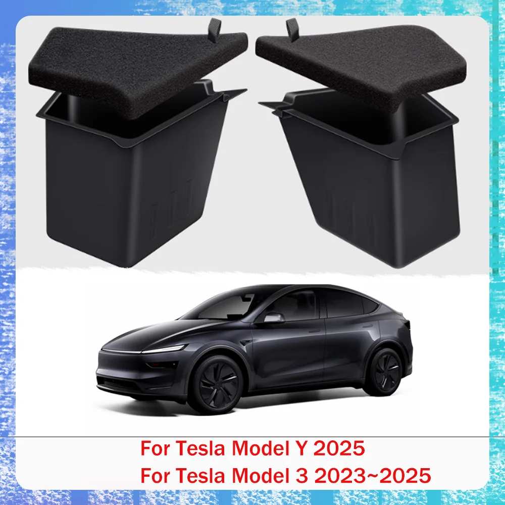 

Для Tesla Model Y/3 Juniper 2023 ~ 2025 2024 задний багажник боковой ящик для хранения грузовой органайзер контейнер флокированная перегородка автомобильные аксессуары