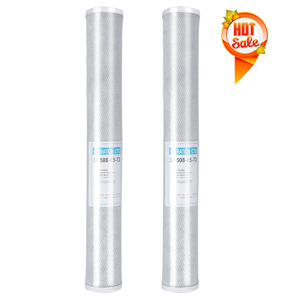 

20" Universal Water Filter Activated Carbon Cartridge Filter 20 Inch Cto Block Carbon Filter Water Purifier 2pcs/lot