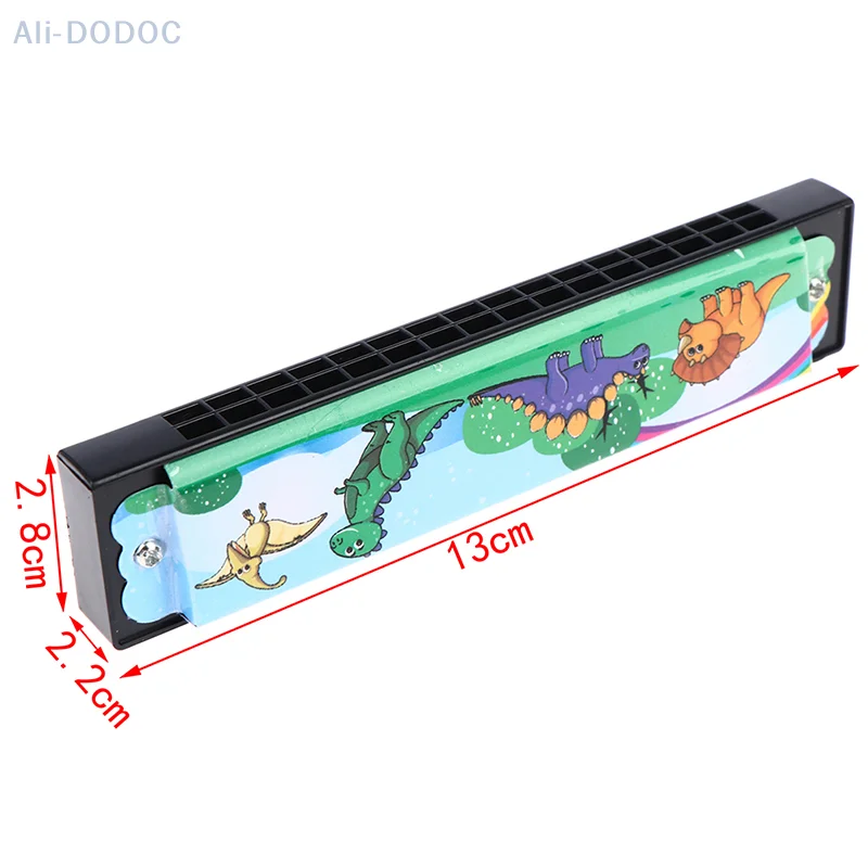 1 szt. Drewniana harmonijka dla dzieci Cartoon żelazko malowane usta Organ 16 otworów wczesna edukacja Instrument muzyczny prezent kreatywne zabawki