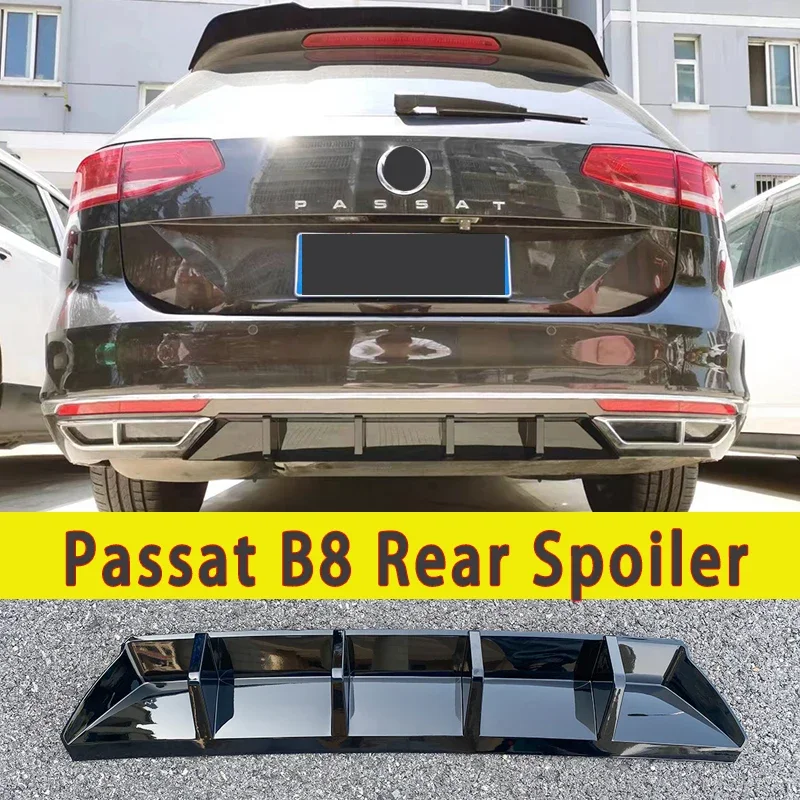 For Passat B8 Variant Valance 2015 2016 2017 2018 2019 Standard Edition Bumper Body Kit Rear Lip Diffuser Black Car Accesories