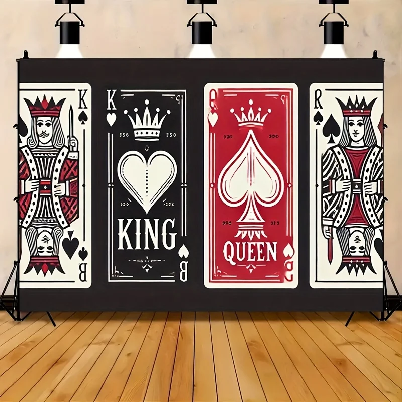 Vintage Playing Cards Tapestry Wall Hanging King Queen Royal Art Decor Poster for Bedroom Man Cave Gothic Retro Background