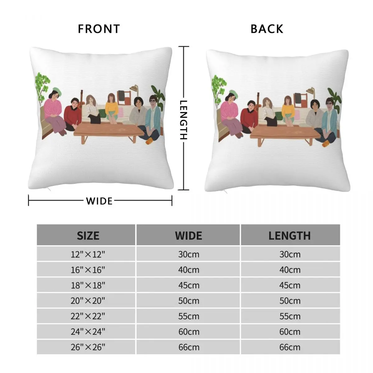 Terrace House Japan Pillowcase Polyester Linen Velvet Creative Zip Decorative Pillow Case Home Cushion Cover Wholesale