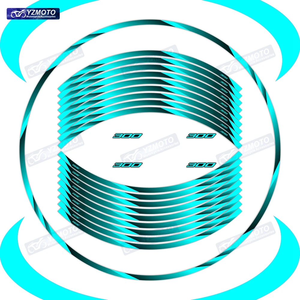 

For NINJA300 NINJA 300 Motorcycle Accessories Sticker 17 Inch Front And Rear Wheel Hub Decal Reflective Decoration Rim Stickers