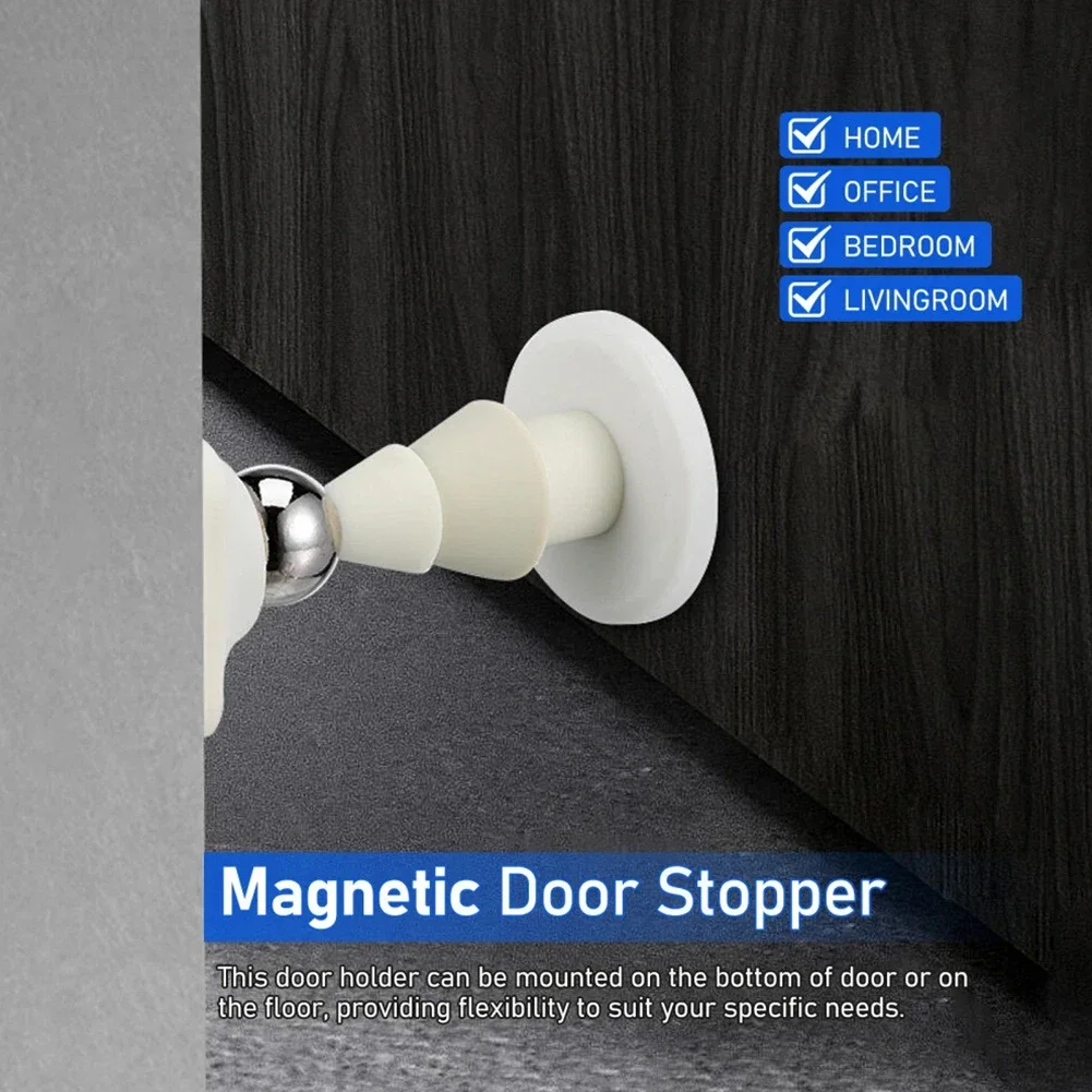 Floor Suction Stopper Magnetic Door Stopper Wear-resistant Material Long-lasting Use Magnetic Bead Design Grey