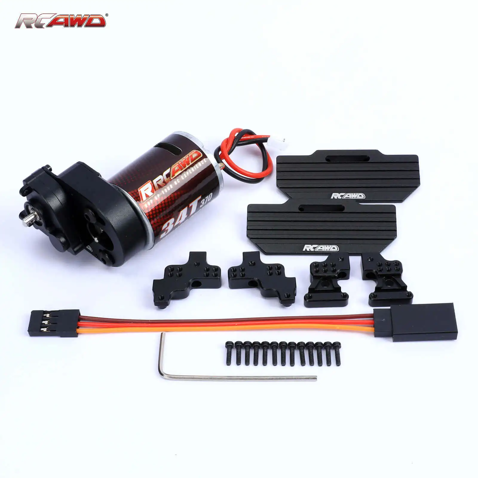 RCAWD 370 moteur SCX24 34T ensemble de boîte de vitesses de Transmission pour Axial 1/24 série SCX24 boîte de vitesses de moteur tour de choc chenille mises à niveau pièces