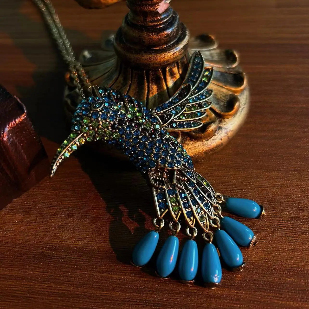 Fashion classic animal hummingbird vintage necklace earrings
