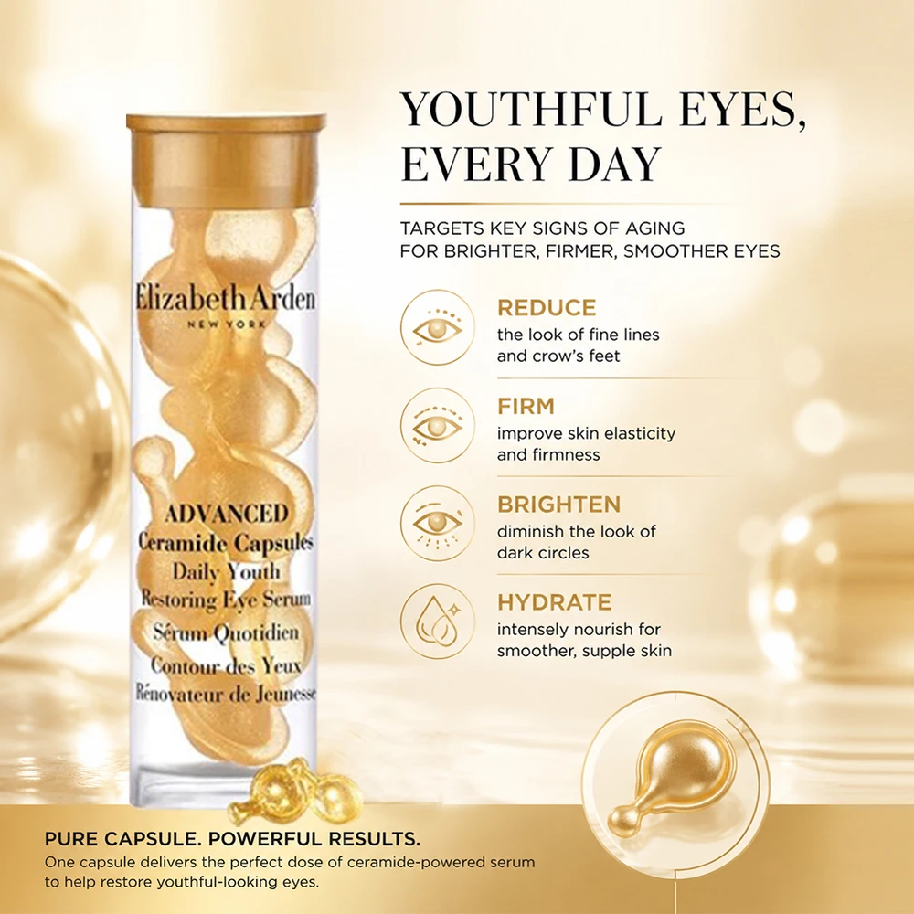 Elizabeth Arden Advanced Ceramide Eye Capsules Youth Restoring Eye Serum 1.2ml Mini Travel Size Firming Smoothing Hydrating