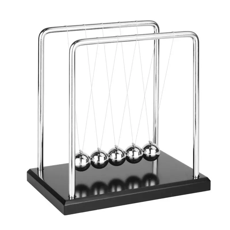 Newtons Cradle Steel Balance Ball Desk Table Decor Metal Pendulum Ball Kids Physics Science Accessory Desk Toy Antistress Game