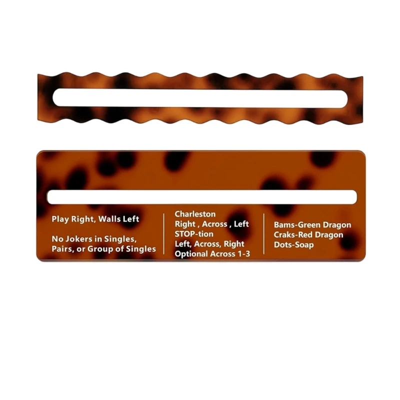 Pack Of 4 Acrylic Mahjong Guide Line Finder Rules Helper Card Game Tile Readers with Tortoiseshell Design for Game Night