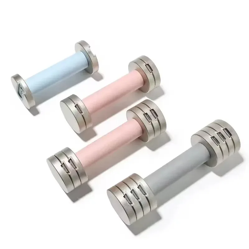 Cast Iron Adjustable Dumbbells Pink White Blue Grey Anti-Slip Design For Women Gym Home Fitness Training Workout New Arrival