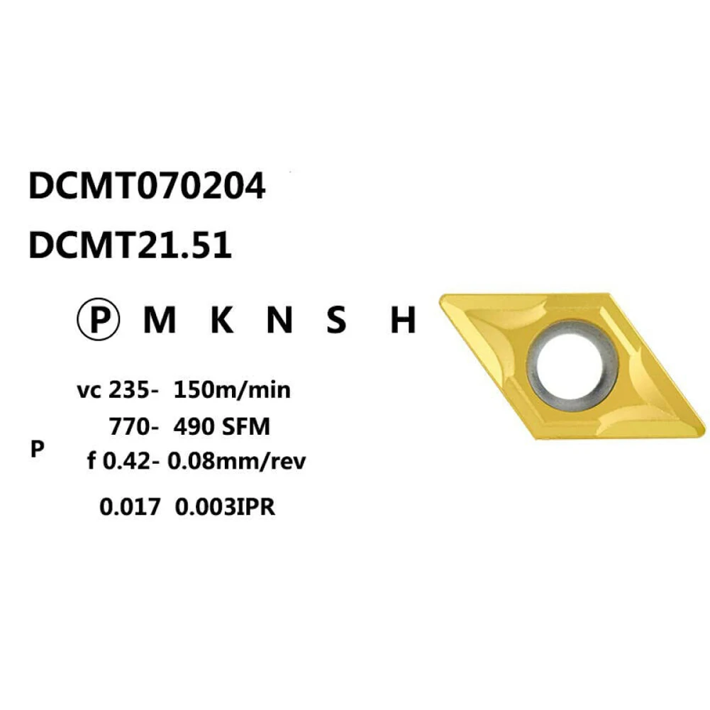 CNC Turning Insert DCMT070204 Insert Yellow 10Pcs Carbide DCMT070204 Practical SDNCN SDJCR High Quality Hot Sale